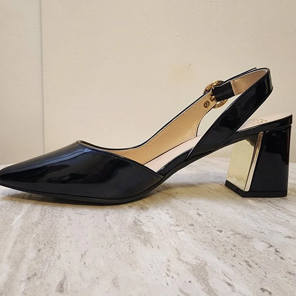 Jones New York Candree Pointed Toe Dress Slin Black Patent 8M -B036 - Picture 4 of 11